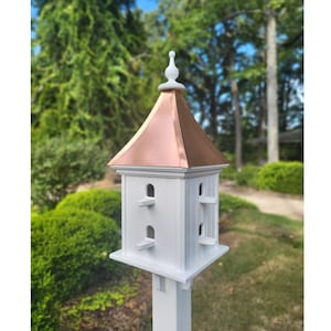 Birdhouse Copper Roof Handmade Large With 8 Nesting Compartments Weather Resistant Birdhouses