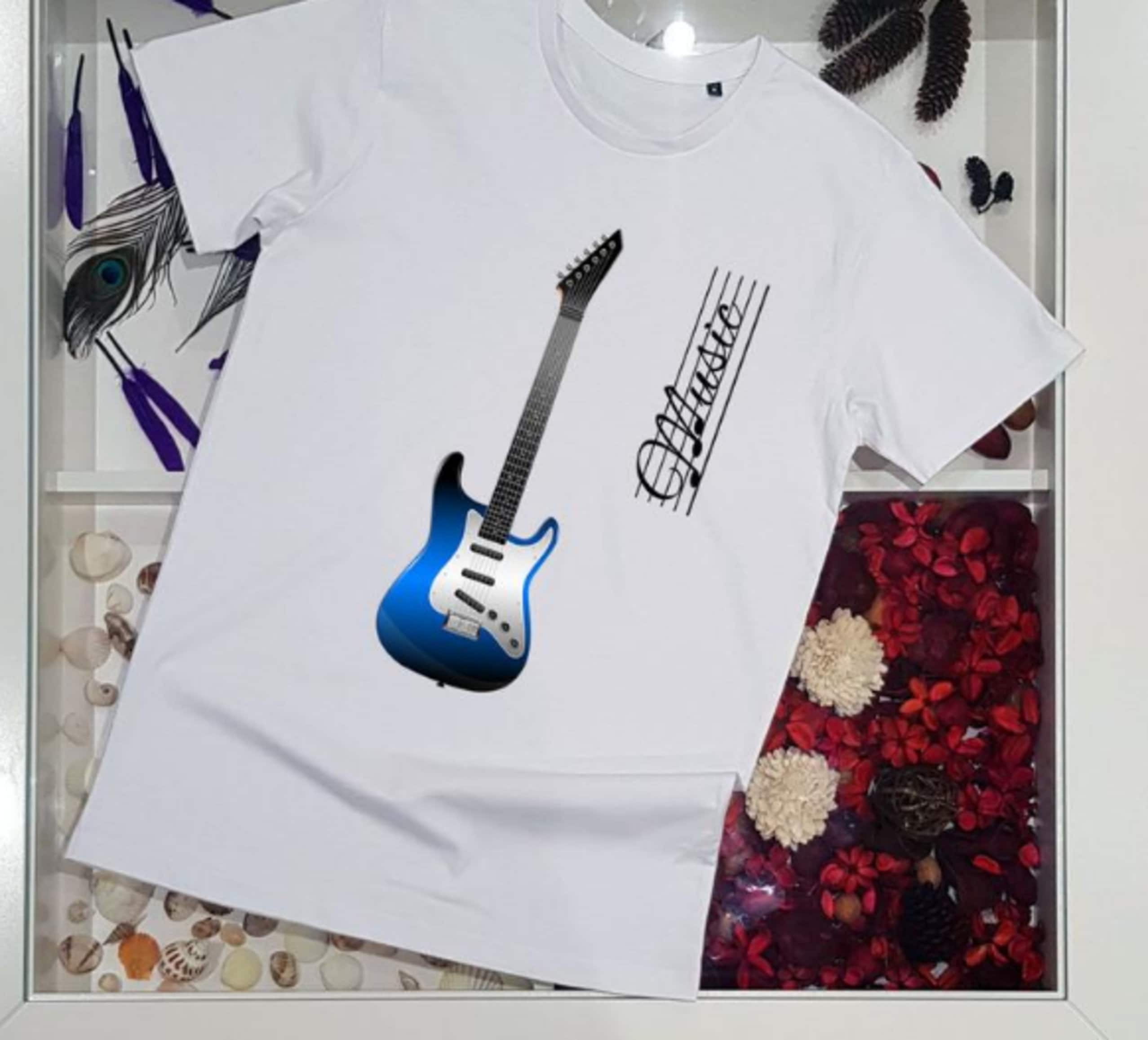 Electric Guitar Design Unisex Style T shirt 100 Organic Etsy