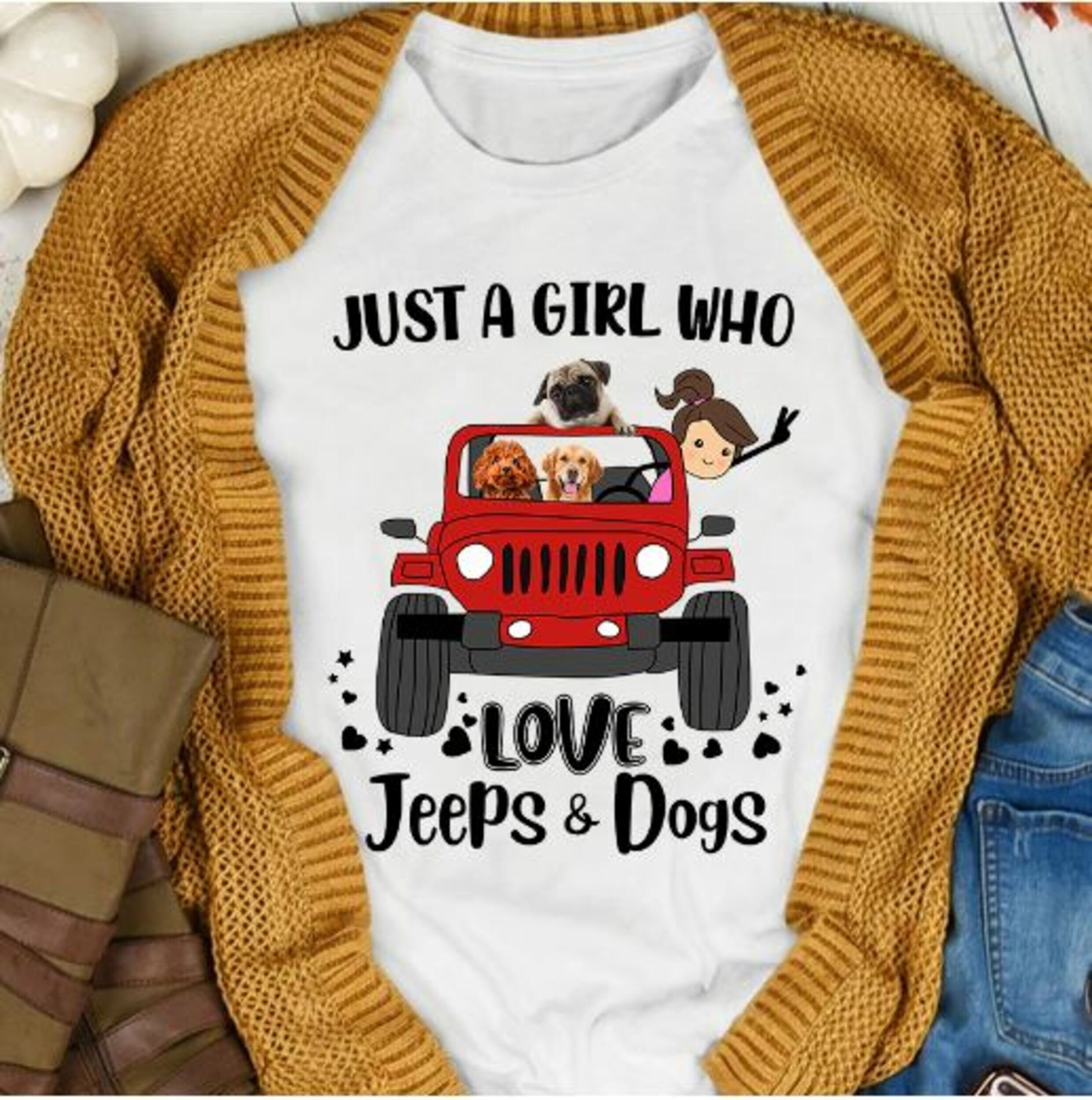 Just A Girl Who Love Jeeps And Dogs TShirt Lovely TShirt Etsy