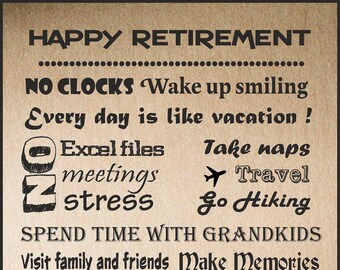 Retirement Chalkboard Poster || Retirement Rules || Digital File