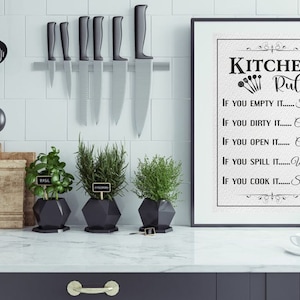 Kitchen Rules || Mom&#39;s Rules || Kitchen Decor || Home Decor || Digital Download || Funny Functional Decor for Your Cooking Space