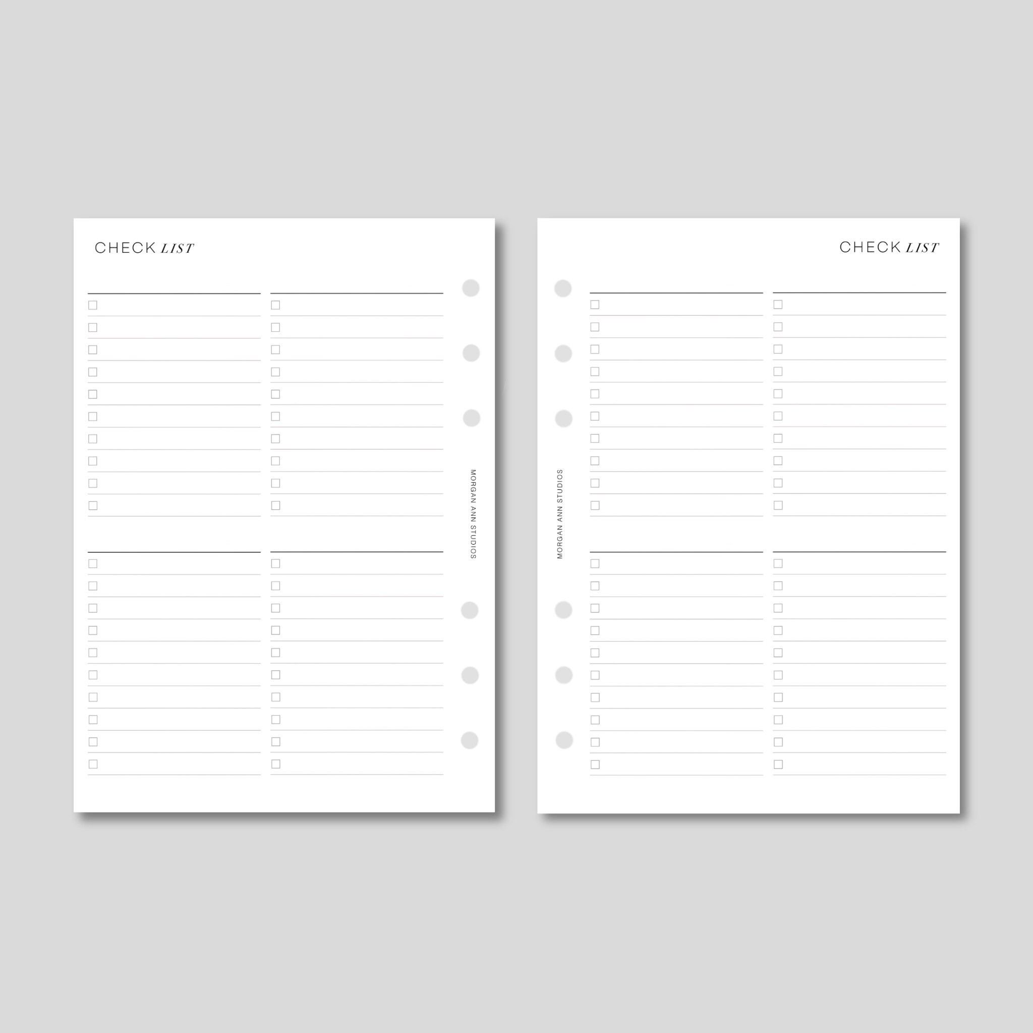 True A6 Checklist Printable Planner Minimalist Planner | Etsy