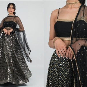 Designer black Lehengha choli set for women custom made lengha party wear lehenga Choli wedding bridal wear bollywood party wear for girl