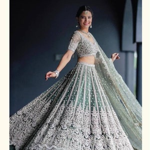 Sabyasachi Designer Lehenga Choli With High Quality Heavy Chine sequence Work Wedding lehenga ,party wear lehenga choli For Women