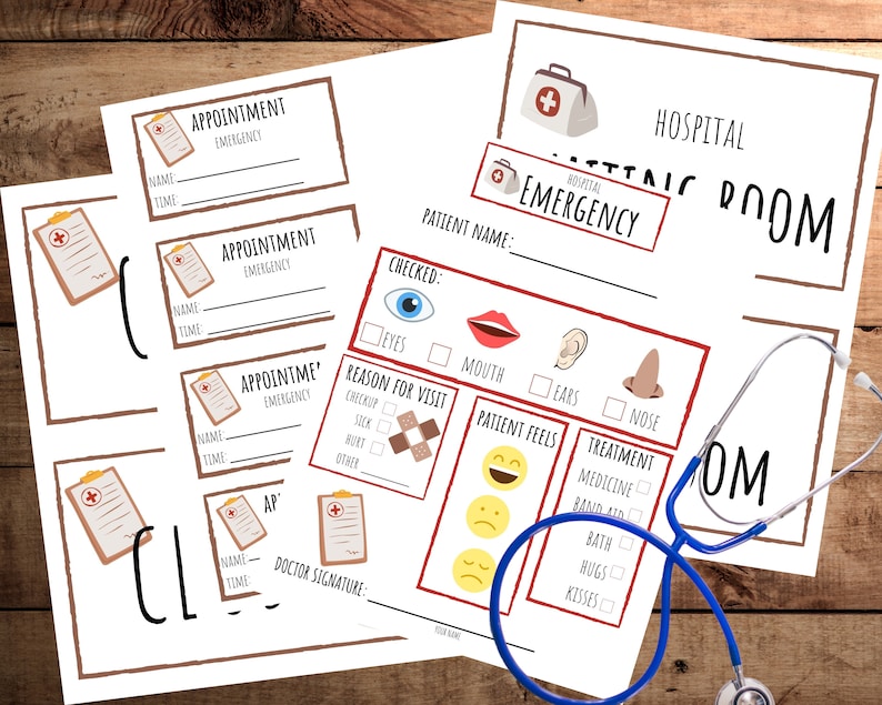 Doctor Pretend Play Doctor Pretend Play Printable pretend Play Hospital