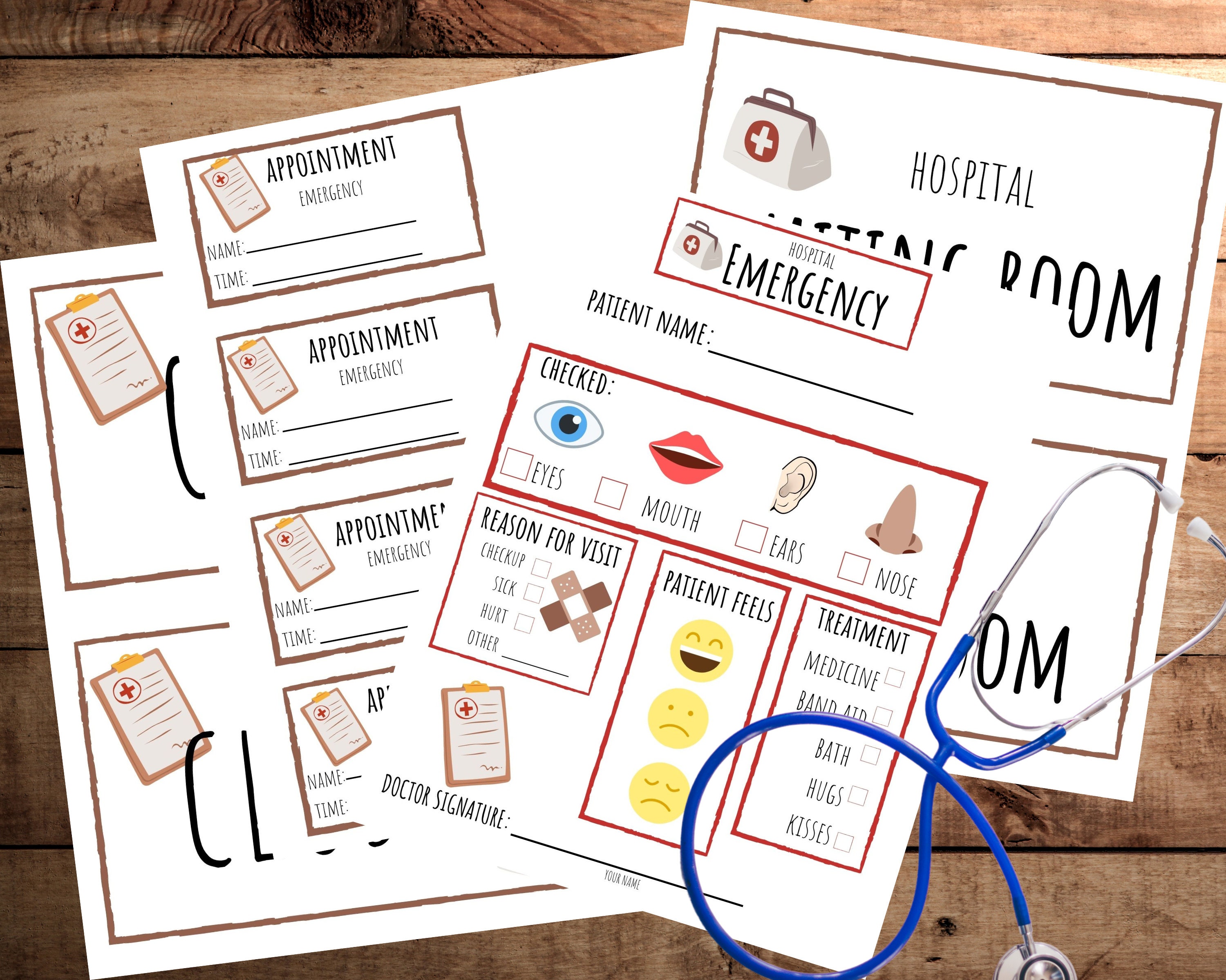 Doctor Pretend Play Doctor Pretend Play Printable pretend Play Hospital