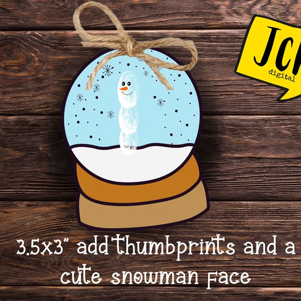 Printable Ornaments-Christmas Craft - Rudolph Craft - Handprint Keepsake - Printable Craft - DIY kids - Thumbprint Craft