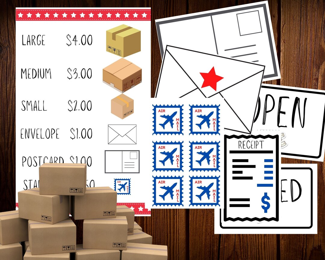 Post Office Pretend Play Pretend Play Postage Stamps Pretend Play