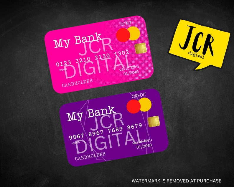 Pretend Play Bank Cards Printable Credit Cards Pretend Play Money ...