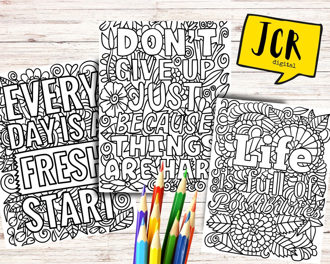 Affirmation Coloring Page Affirmation Coloring Page PDF - Etsy