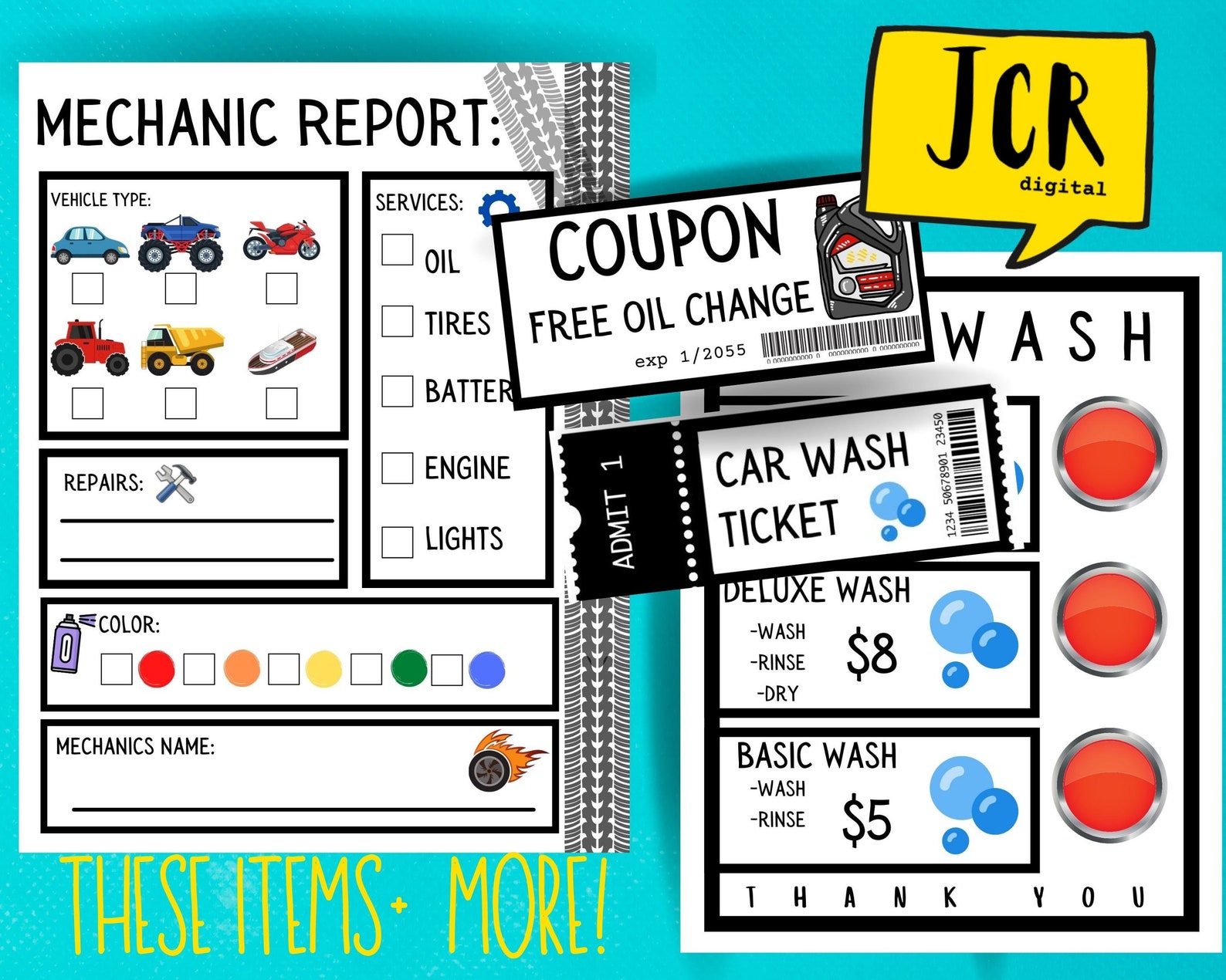 Mechanic Pretend Play Car Mechanic Pretend Play Car Wash - Etsy