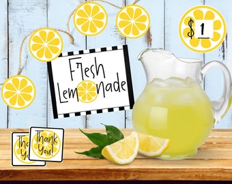 Lemonade Stand Decoration- Lemonade Stand Printable- Lemon Decor