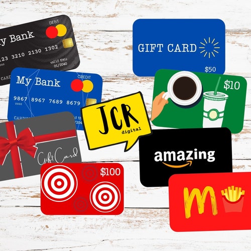 Pretend Play Bank Cards Printable Credit Cards Pretend - Etsy