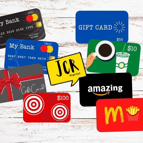 Pretend Play Bank Cards - Printable Credit Cards - Pretend Play Money - Pretend Play Printables - Play Money Printables