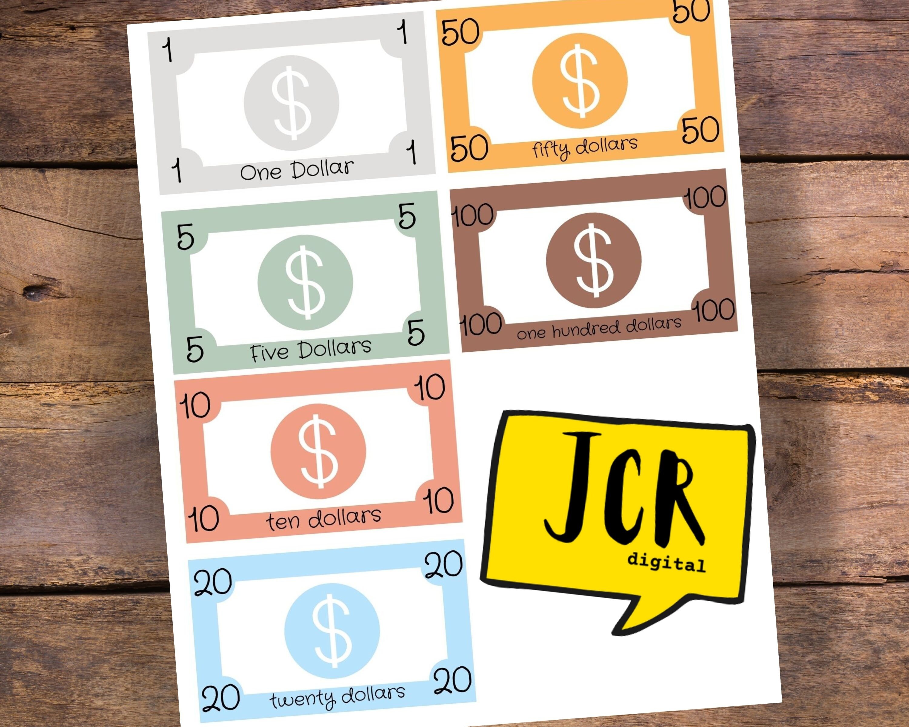 play money printable money kids play dramatic play etsy