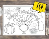 Thanksgiving Placemat - Coloring Page- Fall Tree- Handprint Art - Fall Crafts - DIY - Preschool - Kindergarten-November Craft