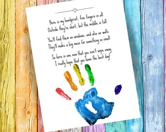 Here is my handprint five fingers in all- Handprint Keepsake Craft- Handprint Poem- Toddler Keepsake -