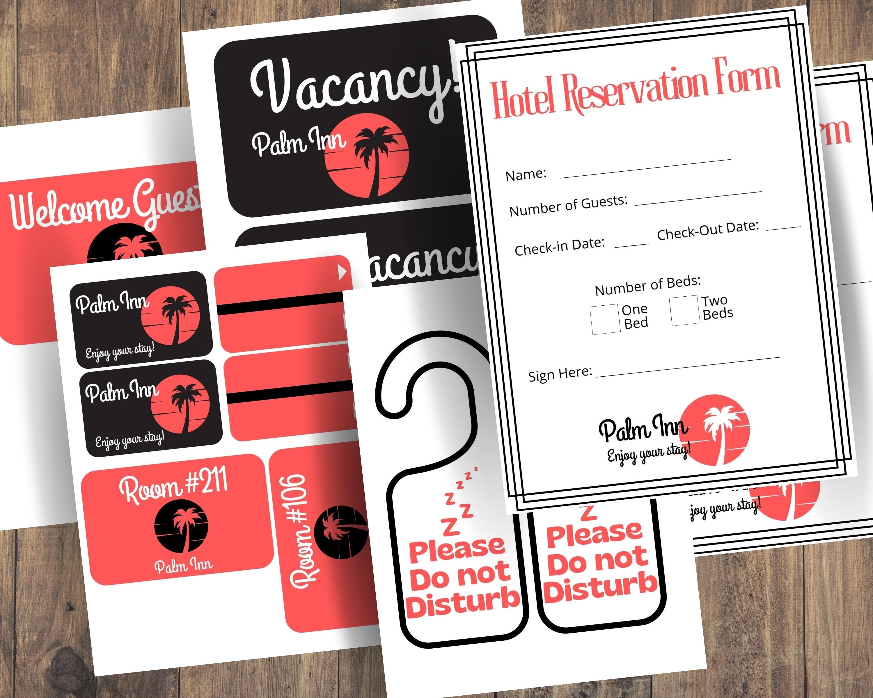 Hotel Pretend Play Pretend Play Printable Pretend Motel Printable Kids