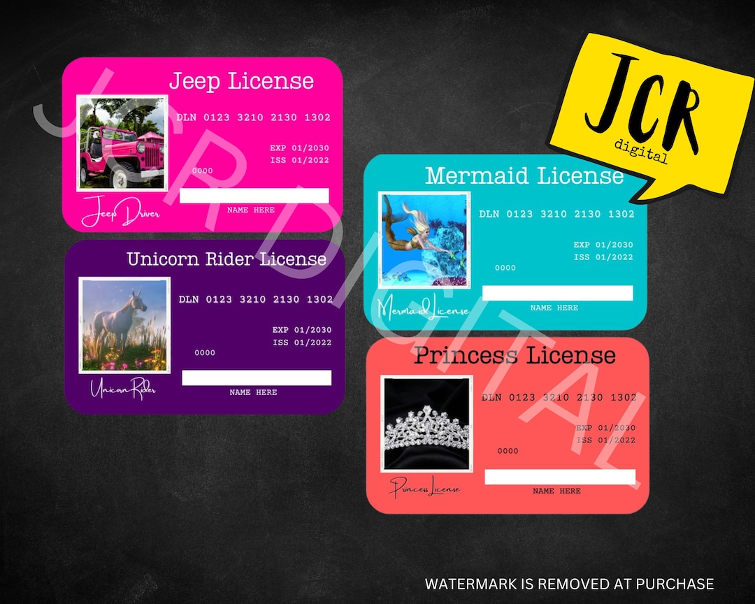 Printable Play Drivers License Template