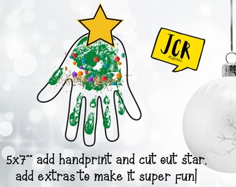 Printable Ornaments-Christmas Craft -Tree Craft - Handprint Keepsake - Printable Craft - DIY kids - Handprint Ornament