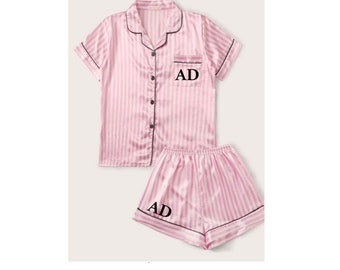 Pink Striped Pjs Etsy