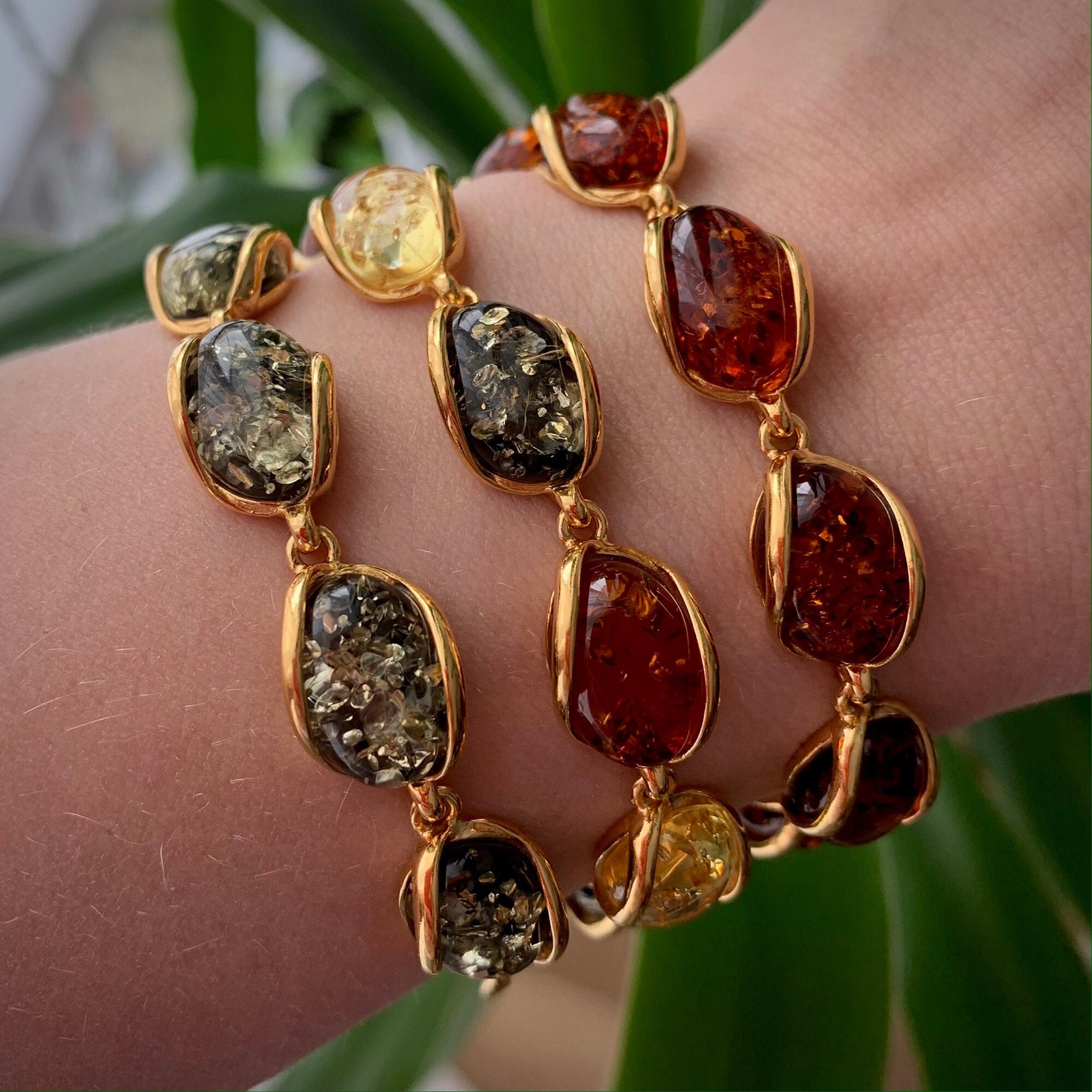 gold and amber bracelet