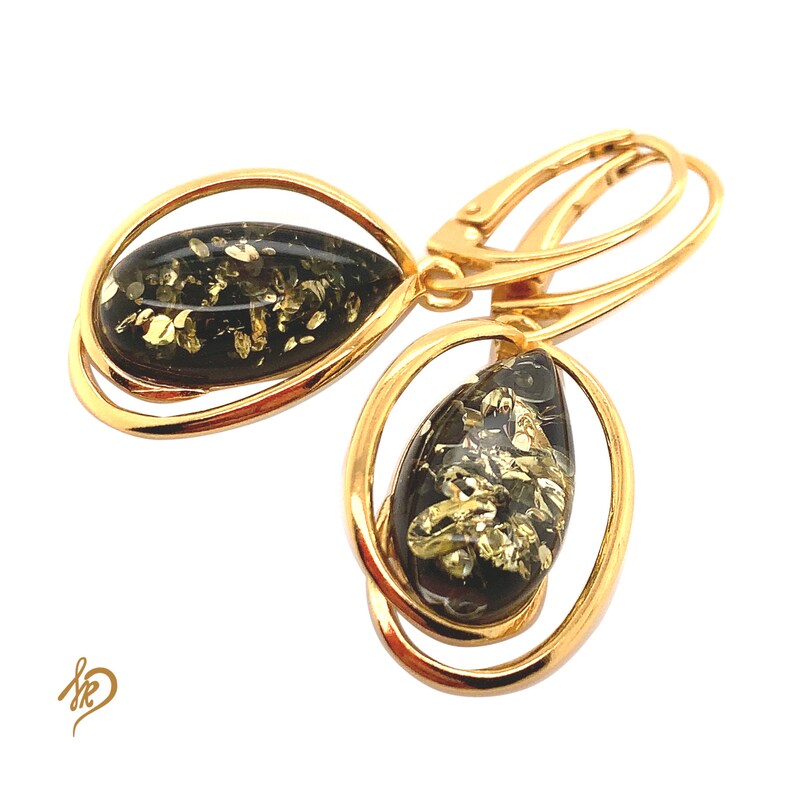 Goldplated Jewelry Amber Earrings Baltic Amber Earrings. Goldplated silver earrings Genuine Amber Earrings Silver 925 Jewelry