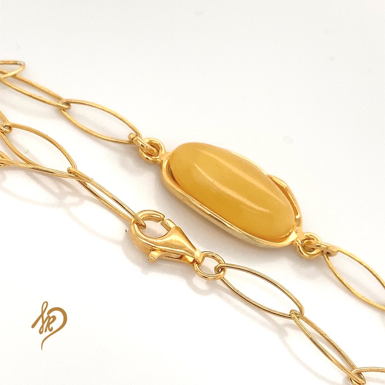 Round Milky Amber Silver Gold Plated Genuine Baltic Amber in gold Minimalist Jewelry Adjustable Chain Bracelet Delicate Amber Bracelet