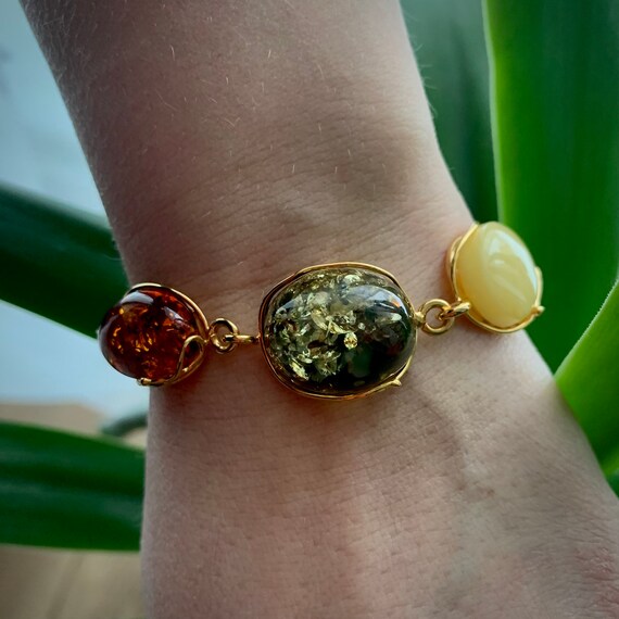 Green amber bracelet sale