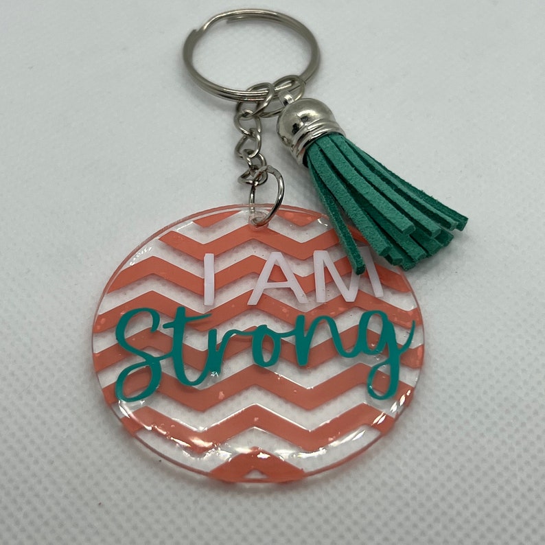 Positive Keychains Positive Affirmations Keychains SEALED With Resin, Custom Acrylic ...