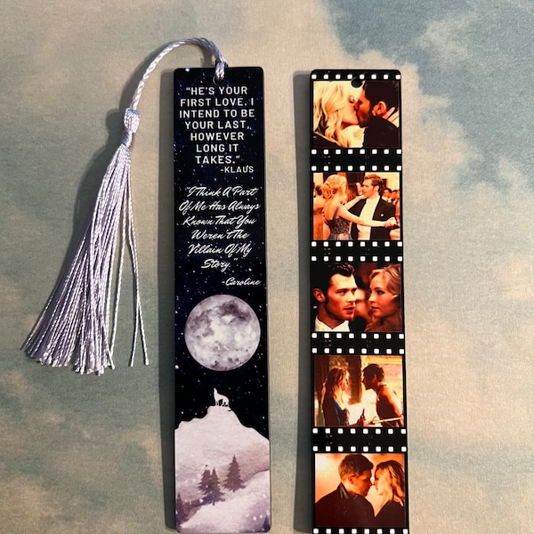 TVD Couples| Klaroline |TV Show Inspired Bookmarks | Wood Bookmark| Gift Book Lovers | Bookish | Tassel | Double Sided| Sublimated