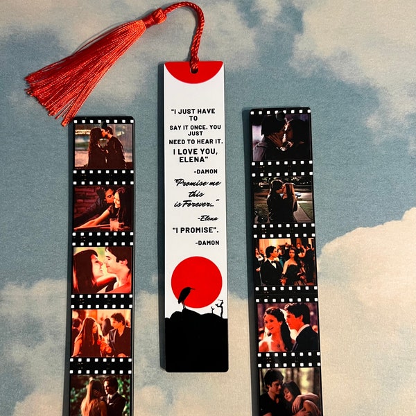 TVD Couples| Delena |TV Show Inspired Bookmarks | Wood Bookmark| Gift Book Lovers | Bookish | Tassel | Double Sided| Sublimated