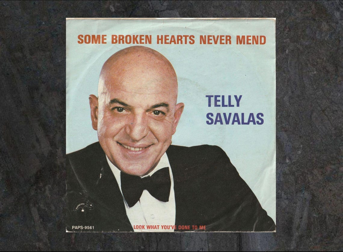 Telly Savalas - Some Broken Hearts Never Mend Vinyl 45rpm - 1980, foto 1 di 4