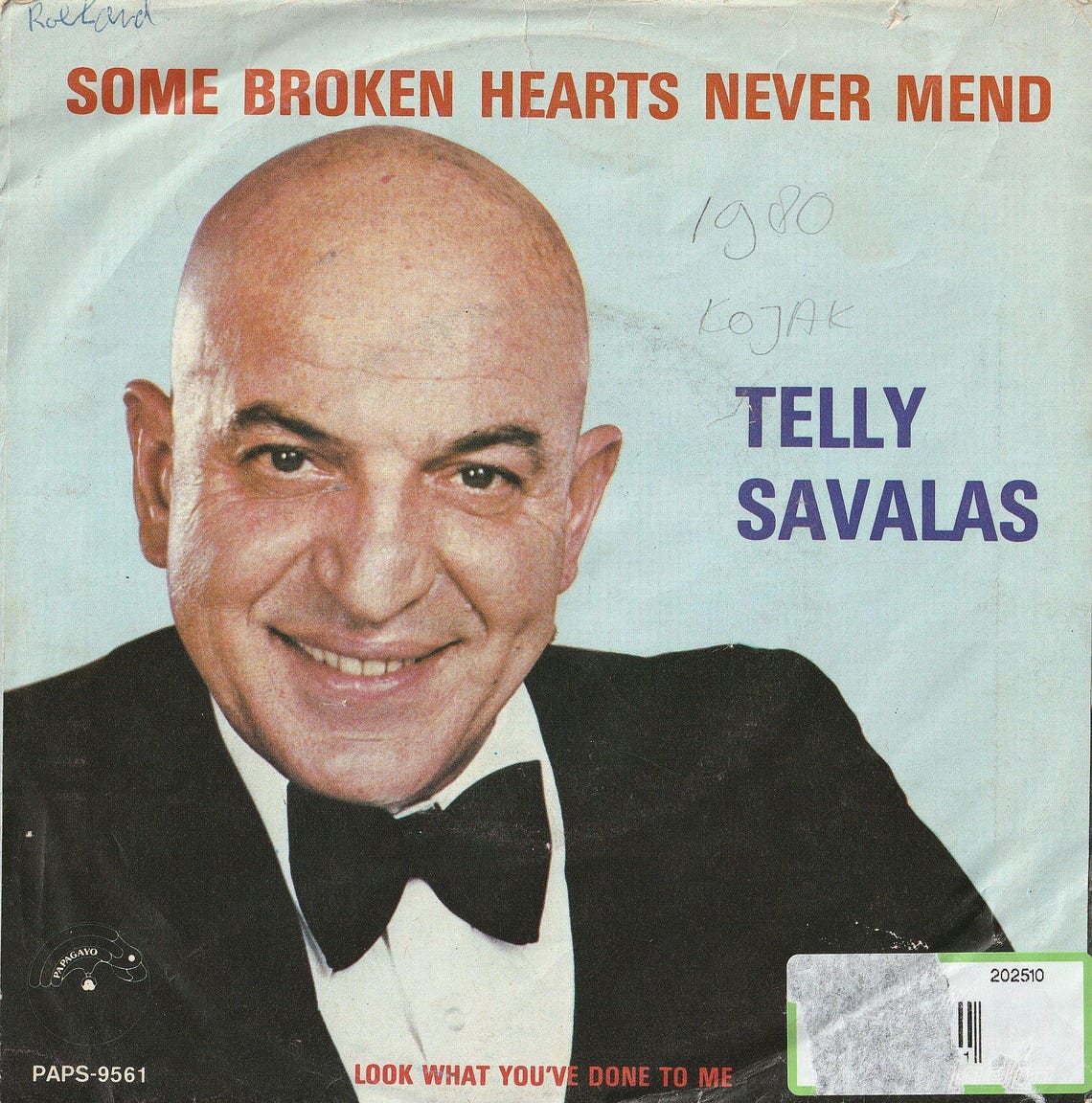 Telly Savalas - Some Broken Hearts Never Mend Vinyl 45rpm - 1980, foto 4 di 4