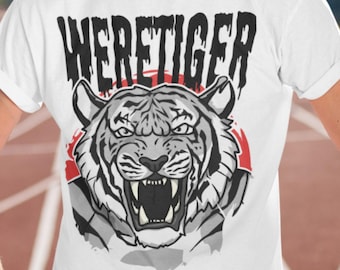 WERETIGER T-Shirt, Catfolk DND Fantasy, Shapeshifting Beastfolk, Werecat Tigerman Transformation Unisex Tee Shirt