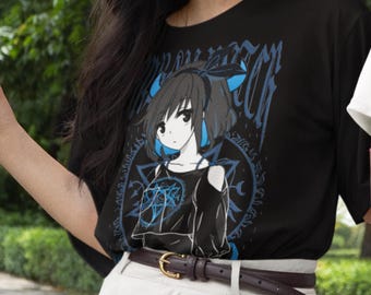 URBAN WITCH Anime Waifu T-Shirt, E-Girl Goth Grunge Fashion, Harajuku Visual Kei Fashion Unisex Tee Shirt