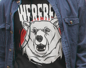 WEREBEAR T-Shirt, DND Dungeon Master, Bearfolk, Lycanthrope Half-bear Half-human Unisex Tee Shirt