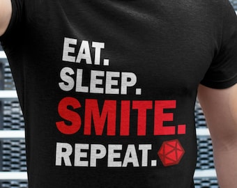 ÄT SÖMNA Smite T-shirt, Pathfinder Divine Paladin-kläder, Fantasy RPG Rollspelsgåva, Dungeons and Dragons Knight-tröja