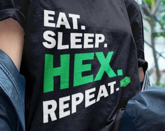 EAT SLEEP Hex Repeat T-Shirt, DND Warlock, Witch D20 Rpg Unisex Tee Shirt