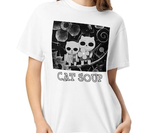 Cat Soup Anime T-Shirt, Nekojiru Surreal Cult Movie, Experimental Indie Anime Graphic Unisex Tee Shirt