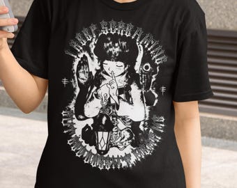 I KEEP SCREAMING T-Shirt, E-Girl Goth Kawaiicore Tops, Occult Anime Sad Girl, Gothic Unisex Tee Shirt