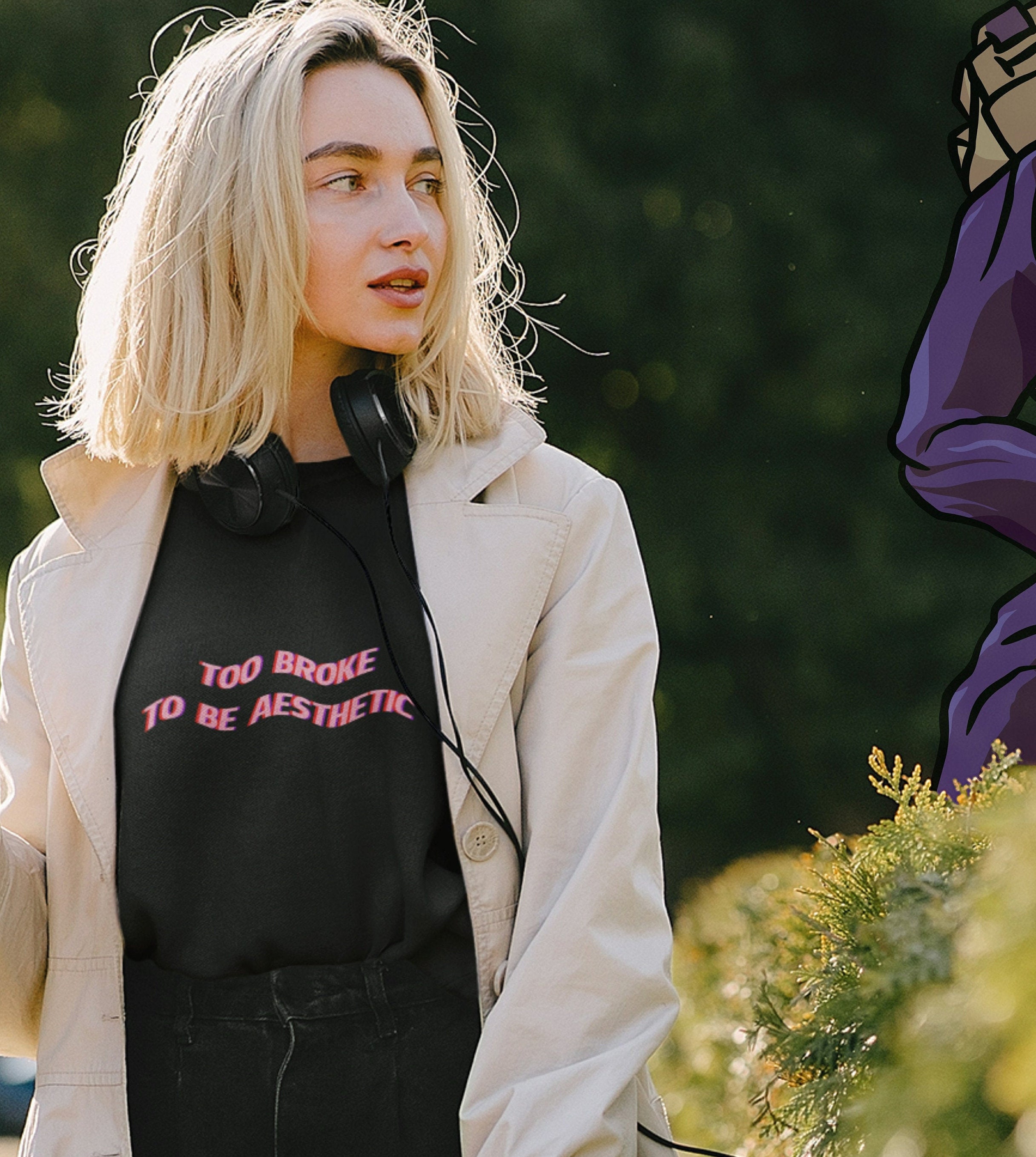 Too Broke to Be Aesthetic Ulzzang Clothing Korean Kpop - Etsy