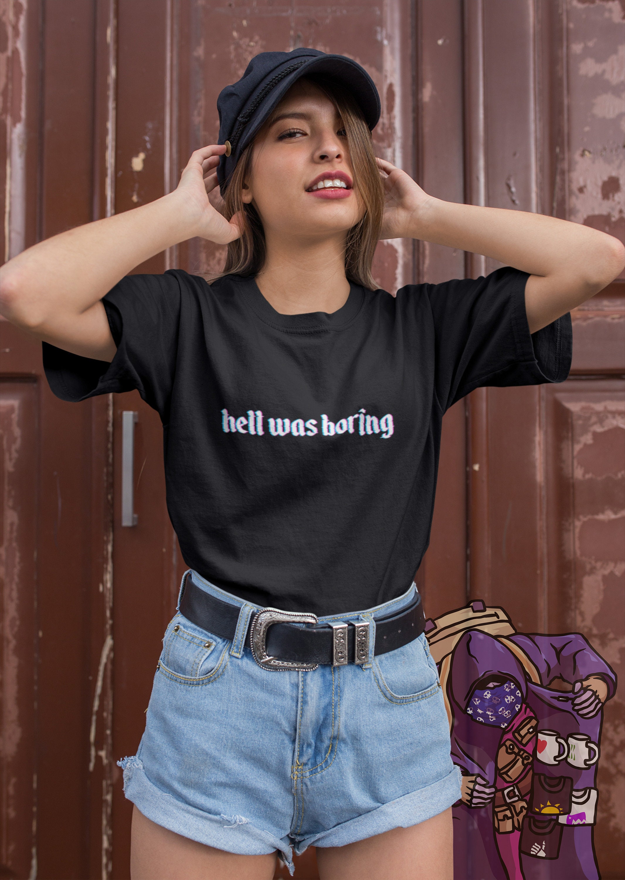Hell Was Boring Shirt Aesthetic Glitch 