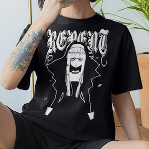 REPENT SINNER Kawaii Nun Tshirt, Aesthetic Cute Anime Nuns, Grunge Urban Goth Clothing, Harajuku Style Streetwear, Closet Weeb Fashion