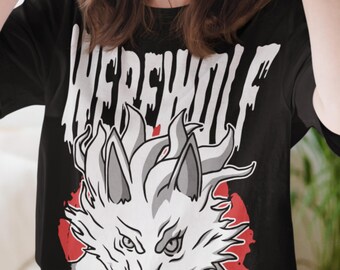 WEREWOLF T-Shirt, DND Dungeon Master, Shapeshifter Lycanthrope, Fantasy RPG Unisex Tee Shirt