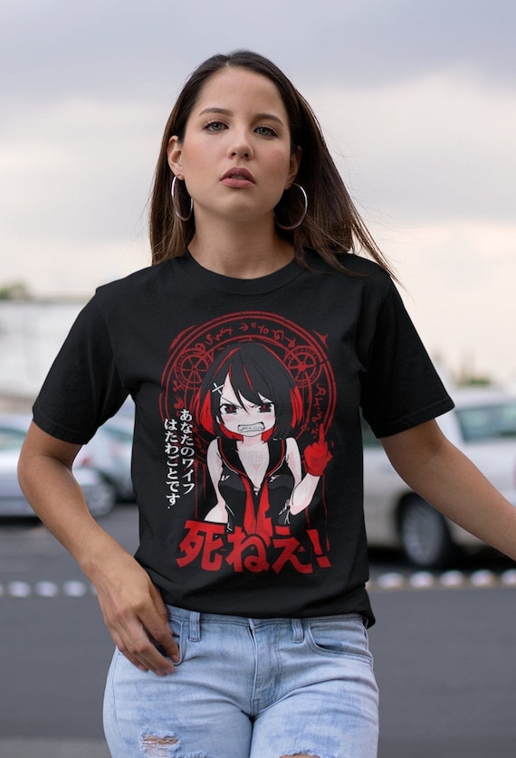 GO TO HELL Angry Waifu T shirt Tsundere Middle Finger Smug Weeb