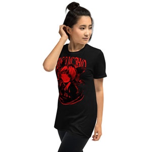 May include: Black t-shirt with a red graphic print of an anime character with the text "DIEUCHID" above the character.