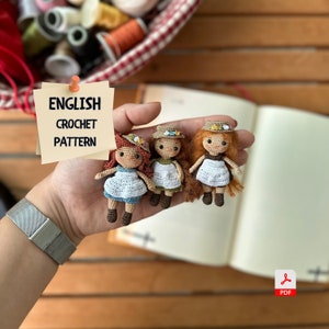 Crochet Doll Miniature Toy Patterns - Mini Baby Doll Knitting Patterns, Miniature Anne Doll English Pattern, Mini Crochet Patterns