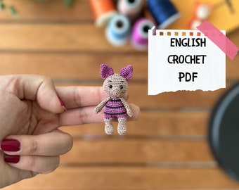 Miniature Crochet Piglet Pattern - DIY Amigurumi Tutorial- Toy Crochet Patterns