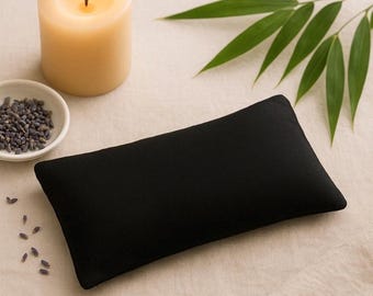 Eye Pillow/Mask in Bamboo Silk, Weighted with Linseed-with or without Organic French Lavender, Washable Cover an Ideal Gift